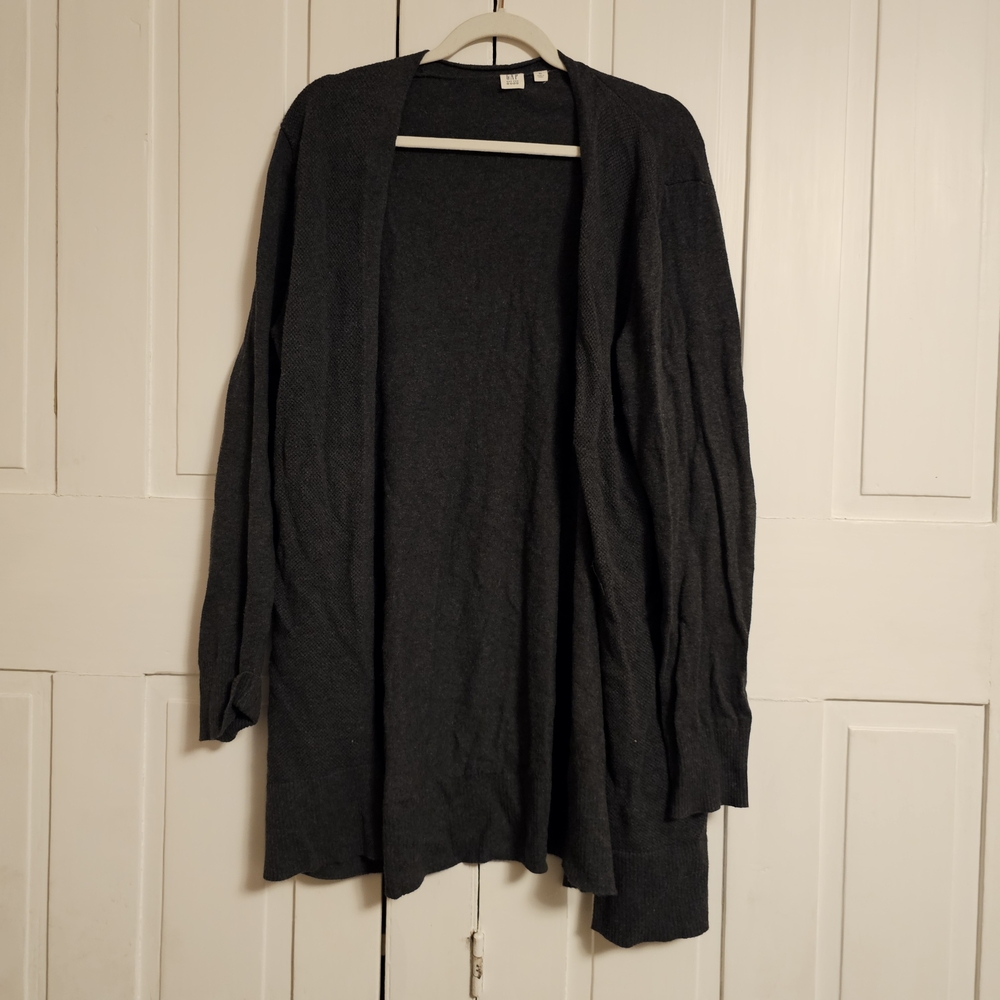 GAP Women's Charcoal Open Front Cardigan